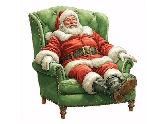 10 JPG Vintage Santa Christmas Set