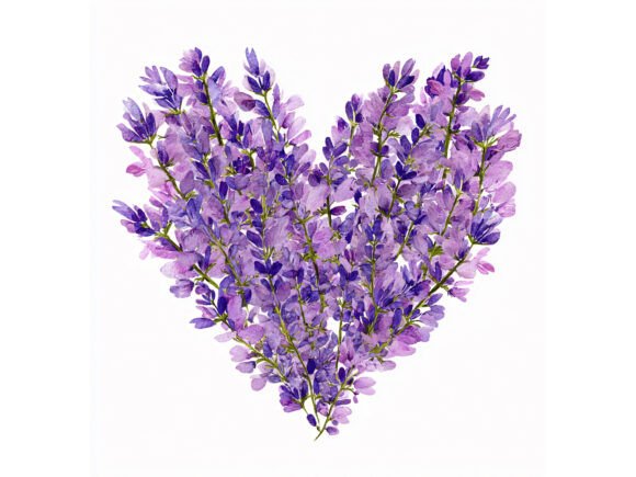 14 JPG Lavender Heart Floral Set: Creative Workflow Integration for Digital Designers