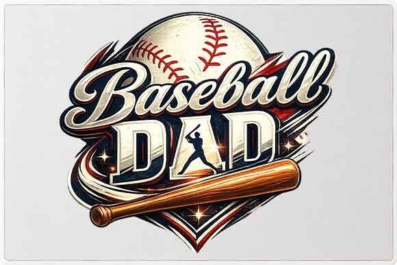 Baseball Dad Vintage Graphic PNG