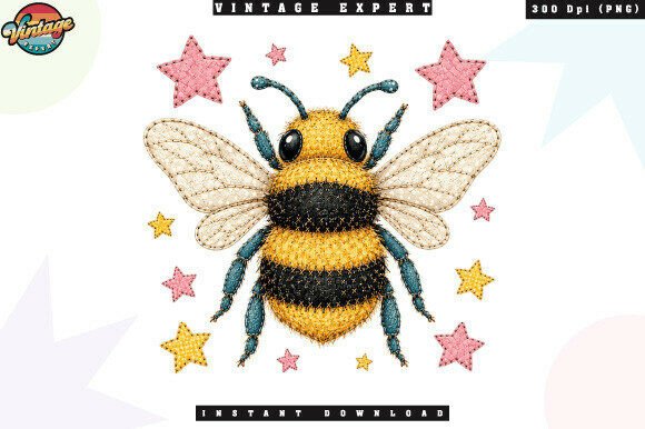 Cute Bumble Bee Patchwork PNG: A Versatile Design for Spring and Beyond