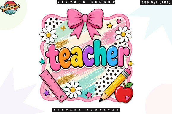 Cute Teacher Rainbow Coquette Bow PNG: A Strategic Design Choice for Educators and Creators