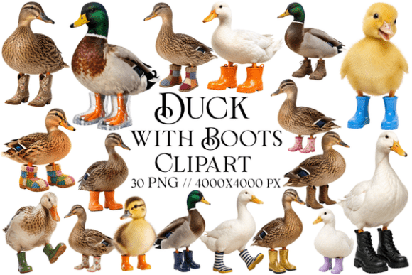 Duck with Boots Clipart: Adding Whimsical Charm to Creative Projects