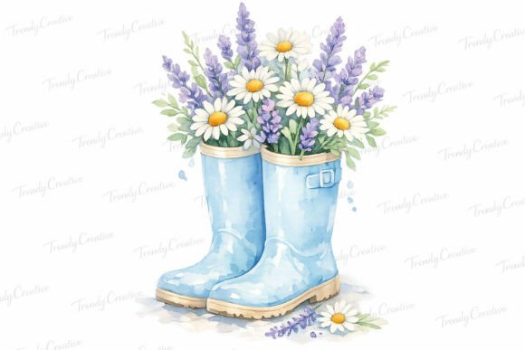 Floral Rain Boots PNG Clipart: A Versatile Design Element for Creative Projects