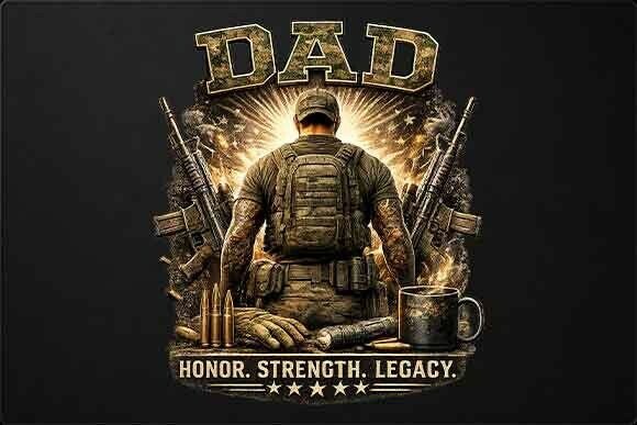 Military Dad Tactical Graphic PNG: Strength, Honor, and Design