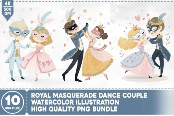 Royal Masquerade Dance Couple Design