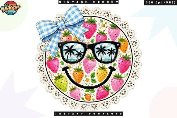 Strawberry Smiley Face Patchwork PNG: A Strategic Design Element for Creative and Commercial Use