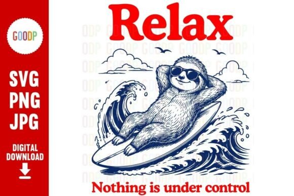Surfing Sloth Relax Summer SVG: A Fun Design for Creative Summer Projects