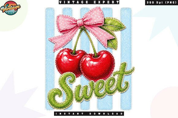 Sweet Cherry Coquette Patchwork PNG: A Trendy Design for Creative Projects