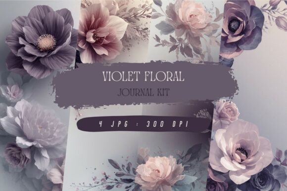 Unlock Your Creativity with the Violet Floral Journal Kit: A Digital Paper Pack for All Your Crafting Needs