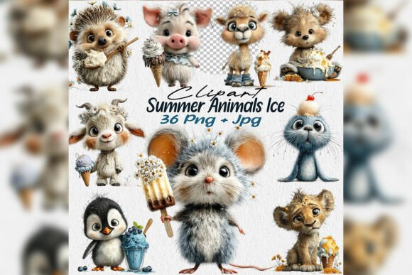 Whimsical Summer Ice Cream Animals Clipart: Creative Ways to Use This Playful Design Bundle